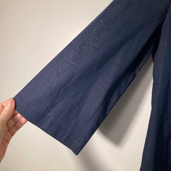 Womens Preston & York Linen Cotton Open Cardigan Jacket Navy 12 - Picture 3 of 7